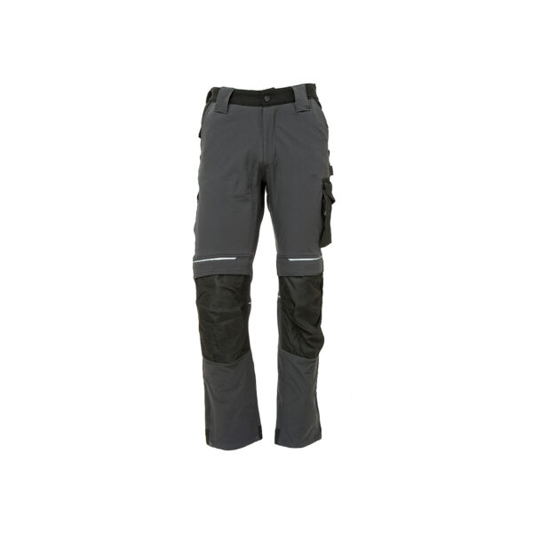 pantalone super elasticizzato, protezione sulle ginocchia, con inserto in meteriale più resistente, idrorepellente, asciuga in fretta tante tasche (troppe)