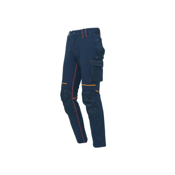 pantalone super elasticizzato, protezione sulle ginocchia, con inserto in meteriale più resistente, idrorepellente, asciuga in fretta tante tasche (troppe)